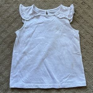 NFS. NWOT Janie and Jack white sleeveless top with flutter detail, size 3